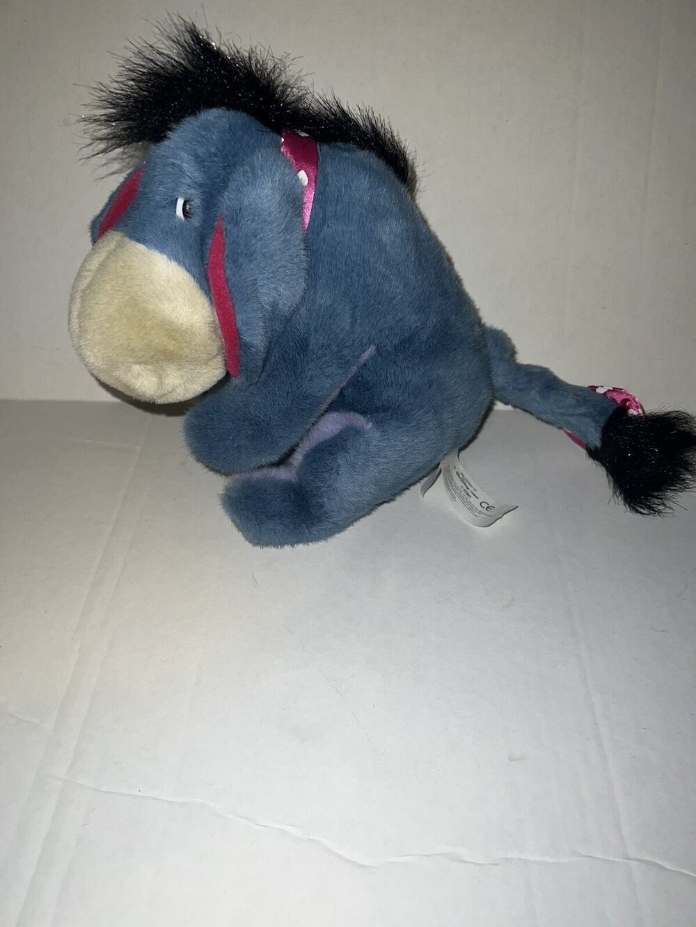 Walt Disney company 9" Winnie the Pooh Eeyore Removable Tail Plush with bow